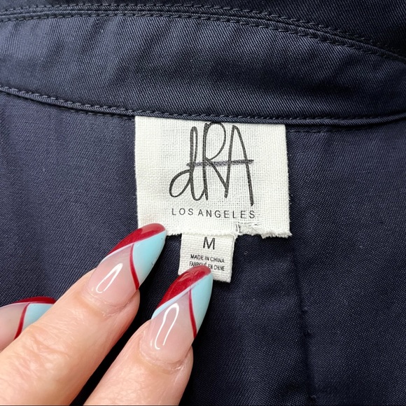 Anthropologie LRA Blue Coat Dress Size M 8 10 Button Front Fit-And-Flare Retro - Picture 10 of 11